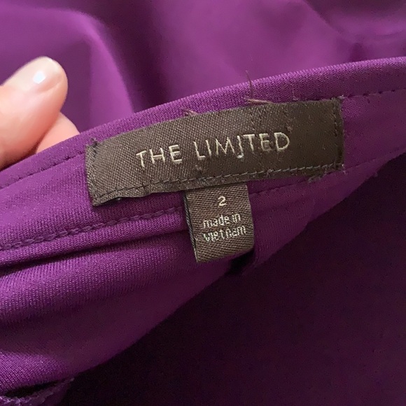 The Limited High Waist‎ Pencil Skirt purple gold zipper career or casual size 2 - Picture 8 of 11